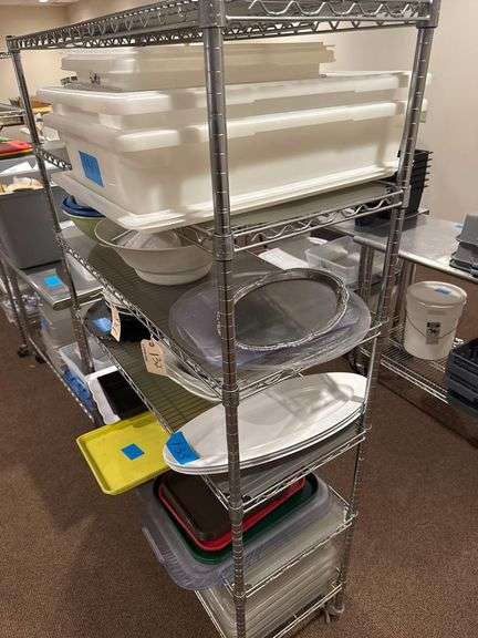 NSF 6 Tier Adjustable Wire Shelf on Casters 47.75" W x 18" D x 75