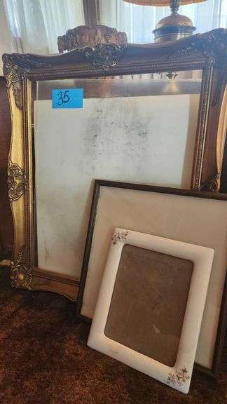 3 Empty Photo Frames - 25 x 31 Gold Frame - 16 x 16 - 8 x 10 floral