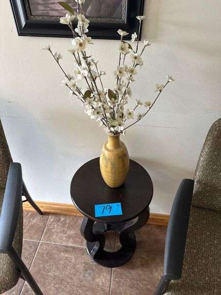 Stand and Flower Vase with Artificial Cherry Blossoms
