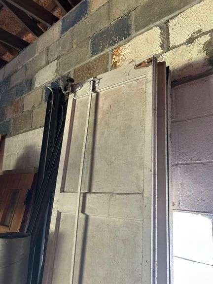 Lot of Assorted Items, Skis, Garage Door ~95in Width