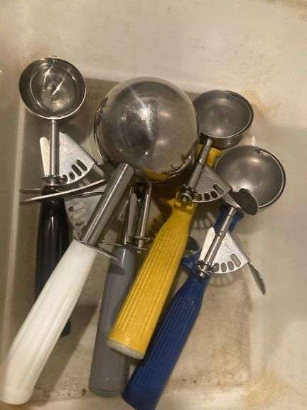 2 Bins with Assorted Ice Cream Scoops