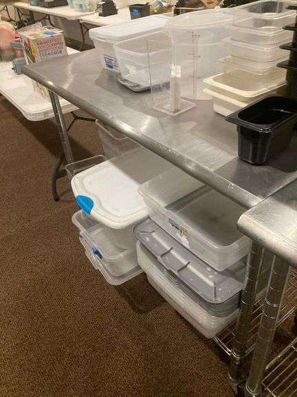 Metal Kitchen Table with Wheels 4ft Long (Contents NOT Included)