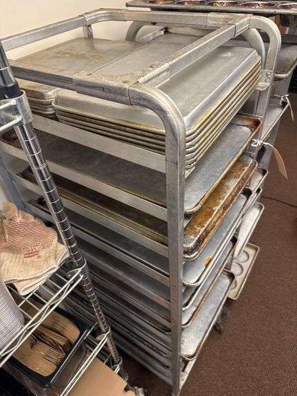 11 Tier Speed Rack with 12 Full Size Aluminum Sheet Trays and 12 1/2 Size Sheet Trays