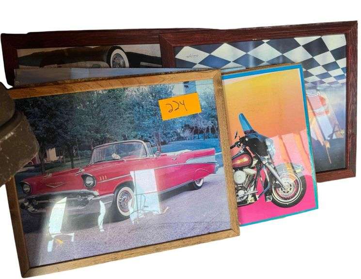 Car and Motorcycle Pictures, Some Framed image