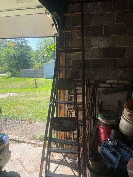 2 Ladder 4ft, Ladder 10ft, Shovel, Rake, Garden Hoe, Etc. image
