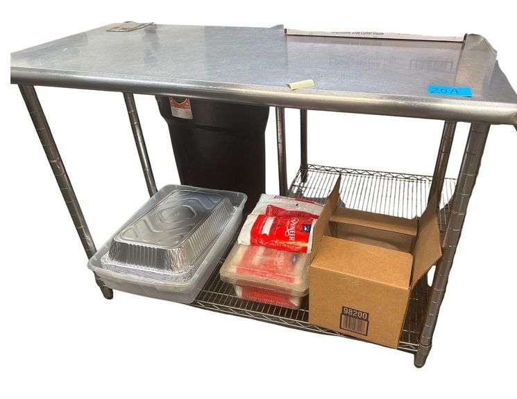 49.5x24” Stainless Steel Table with Can Opener