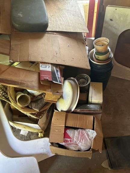 Lot of Assorted Items, Skis, Garage Door ~95in Width
