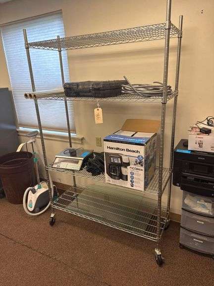 NSF Trinity 4 Tier Adjustable Wire Shelf on Casters 47.75" W x 18" D x 75.5" image
