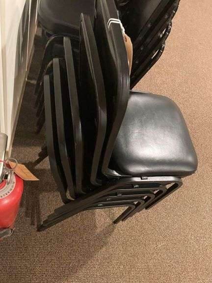 5 Black Padded Dining Chairs