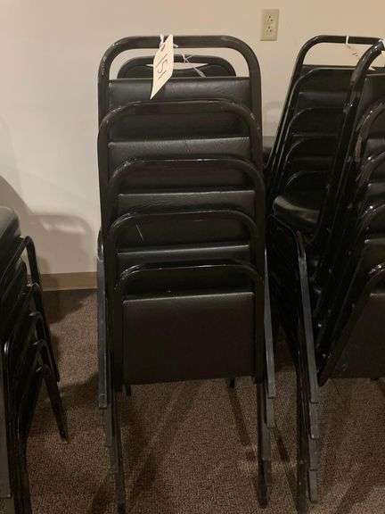 5 Black Padded Dining Chairs