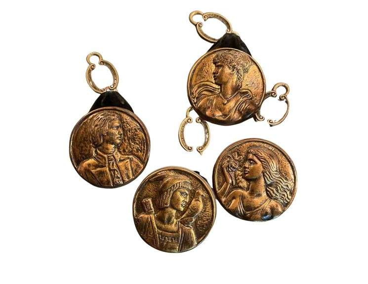 4 Hanging Roman Coins - Approx 4 in Across image