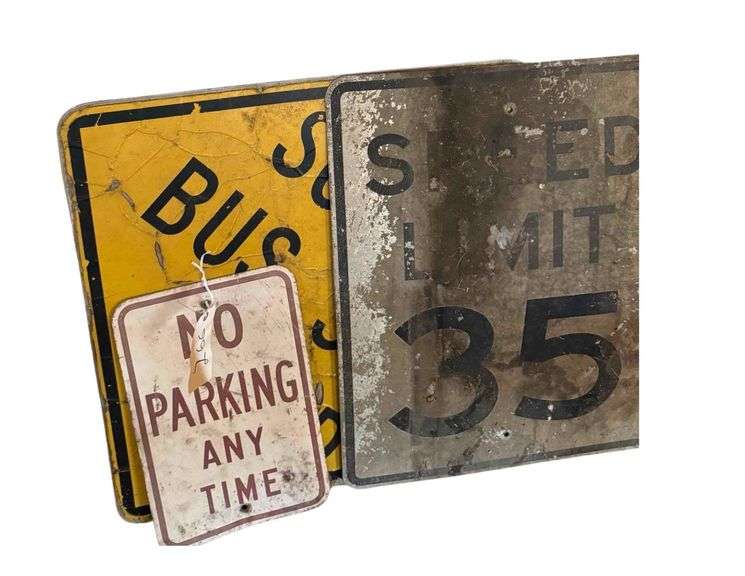 Road Signs, Antique Stereo Cabinet and other Parts and Misc. image