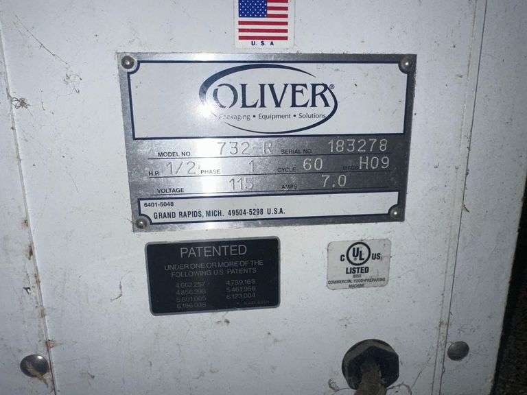 Oliver Front Load Bread Slicer - Model 732-R - Serial No. 183278 - 1PH - 24in x 30in x 21in