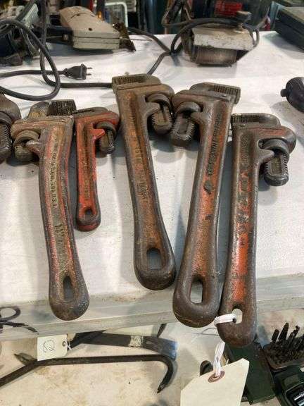 Various Sized Pipe Wrenches
