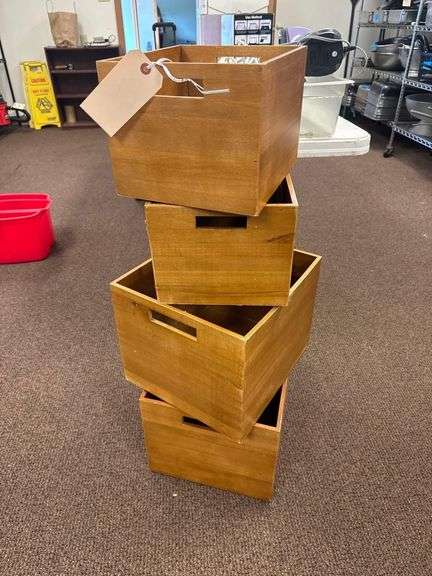 4 Wooden Boxes