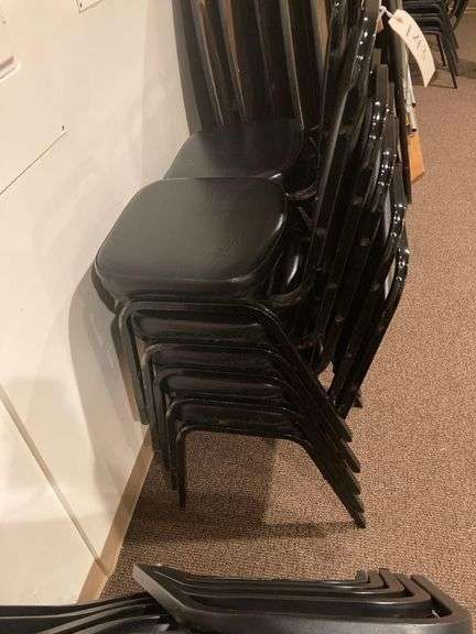 5 Black Padded Dining Chairs