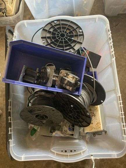 Box of Wire, Outlets, and Other Electronic Accessories