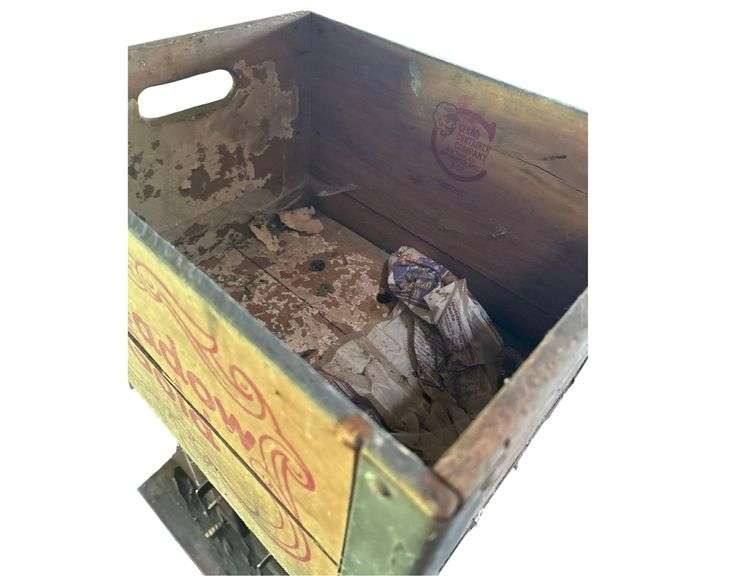 Wooden Cabinet and Crate with Contents - 12.5in x 28in x 19in image