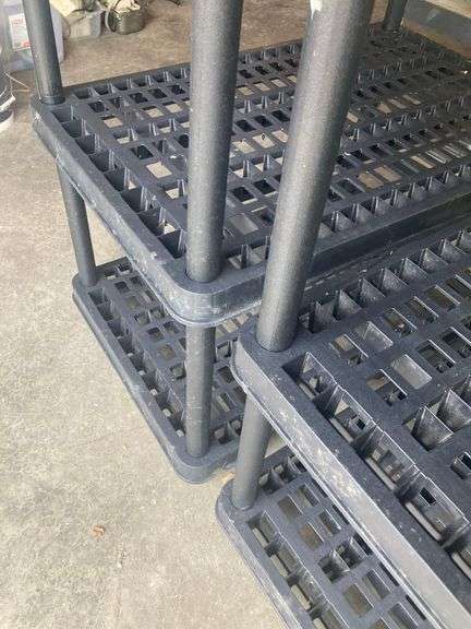 Black Plastic Storage Shelves 3ft x 20in x 6ft
