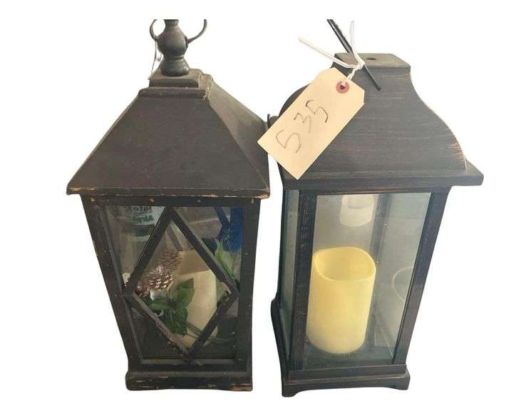 2 Large Candle Holders Wood and Plastic