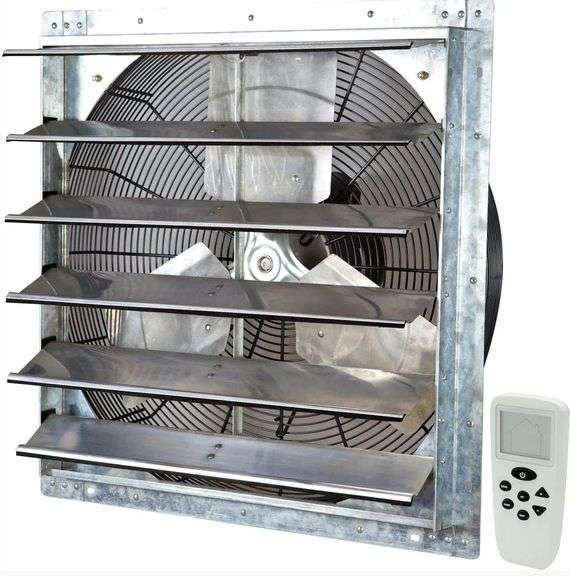 24” Shutter Mounted Exhaust Fan New in Box - With Remote Control Kit - Model ILG8SF24VC image