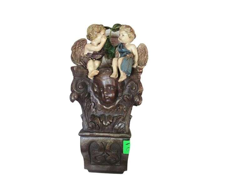 Vintage Cherub Shelf, 14 x 9 - 2 Cherubs on Top image