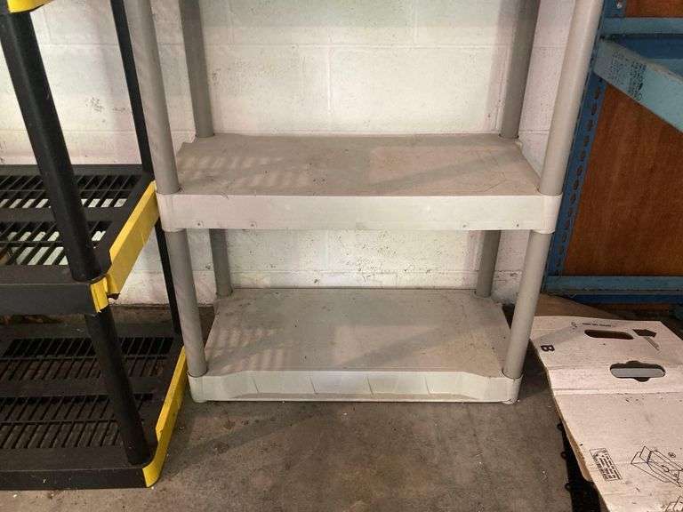 Plastic Shelving Unit Approx 75in x 30in x 13in With 8 Propane Tanks