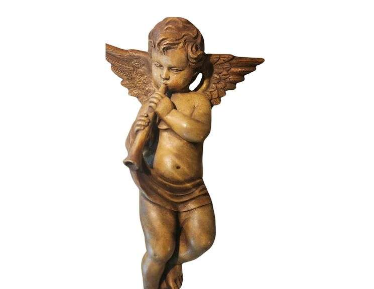 Wall Cherub, 12 in h - Porcelain and Fabric Wall Hanger Doll - Neiman Marcus Wooden Mini Dishes, 4.5 in across - Stained Glass Decor