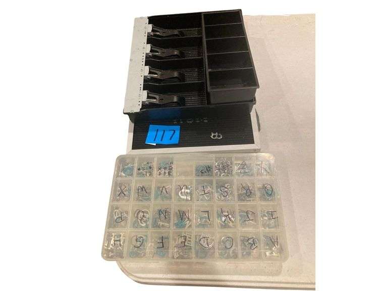 Money Drawer For Cash Register, Letter Board with Letters of Various Size, Color, and Font image