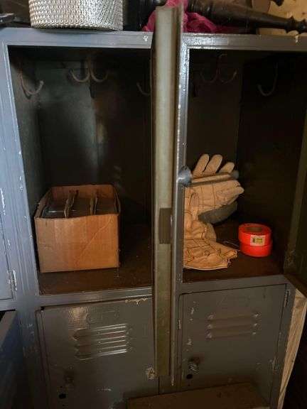 Lockers, 60in x 66in x 15in and Contents - Lights, Breaker Box, Bottles