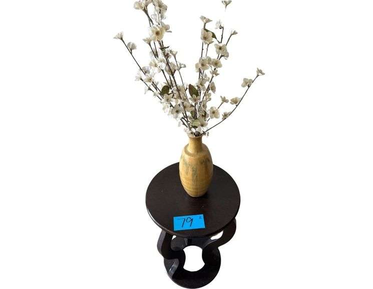 Stand and Flower Vase with Artificial Cherry Blossoms