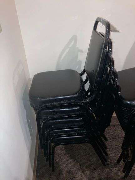 5 Black Padded Dining Chairs