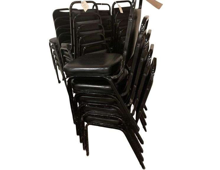 5 Black Padded Dining Chairs