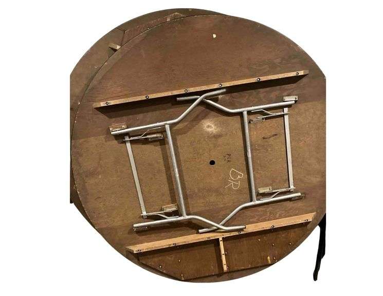 2 6ft Round Wooden Folding Tables