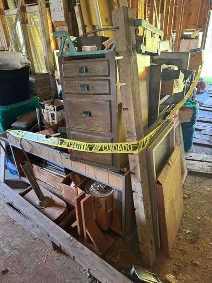 Large Lot, Cabinets, Desk, Christmas Marquee, Windows, Misc.