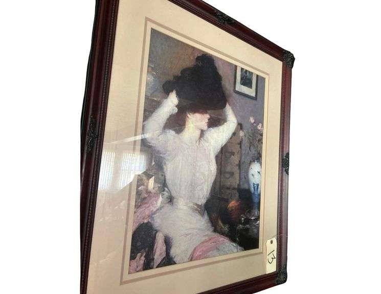 Framed and Matted Print 35 x 29 The Black Hat by Frank Benson image