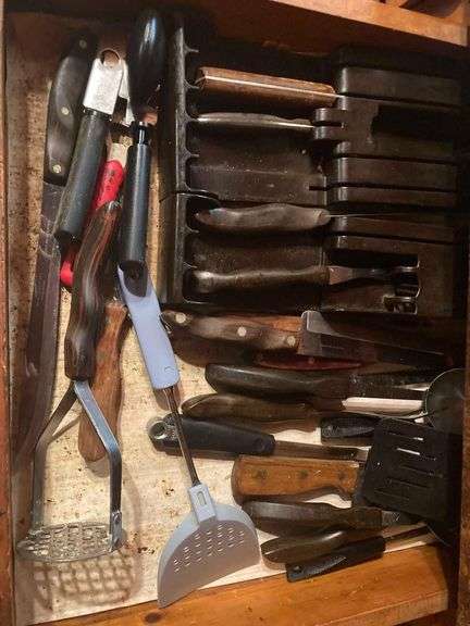 2 Drawers of Knives and Utensils image