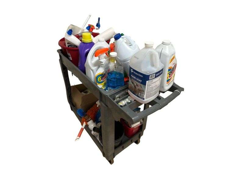 Push Cart w/ Cleaning Supplies