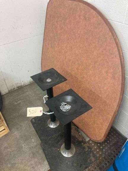 Leaf Shaped Wooden Table with 2 Legs and Screws
