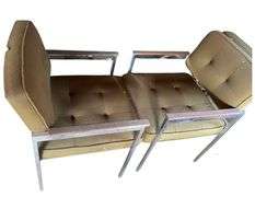 5 Clith and Chrome Kitchen Chairs, 36x24 Inch Glass and Wood Table, 2 Metal Kitchen Racks 22x9x67 Inches