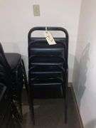 5 Black Padded Dining Chairs