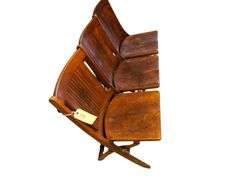 3 Chair Wooden Folding Bench