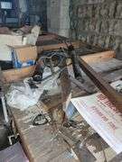 Work Table 4ft H x Approx 11ft L x 4ft W - Various Hardware on Top Included