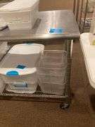 Metal Kitchen Table with Wheels 4ft Long (Contents NOT Included)
