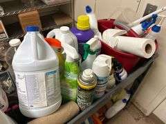 Push Cart w/ Cleaning Supplies
