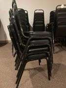 4 Black Padded Dining Chairs