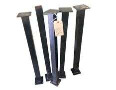4 32in Metal Table Legs, 1 Metal Table Leg with Broken Top