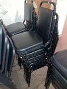 5 Black Padded Dining Chairs