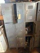 Lockers, 60in x 66in x 15in and Contents - Lights, Breaker Box, Bottles