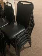 5 Loft Black Padded Dining Chairs